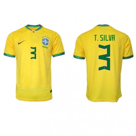 Jalkapallo Pelipaidat/Peliasut Brasilia Thiago Silva 3 Kotipelipaita Mm-Kisat 2022 Jalkapallo Pelipaidat/Peliasut Brasilia Thiago Silva 3 Kotipelipaita Mm-Kisat 2022